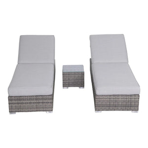 English Elm Fully Assembled Wicker Patio Chaise Lounge & Side Table Set - Stylish, Durable, No Assembly Needed! B120S00248