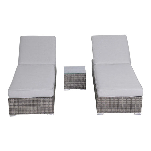 English Elm Fully Assembled Wicker Patio Chaise Lounge & Side Table Set - Stylish, Durable, No Assembly Needed! B120S00248