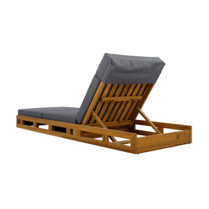 English Elm Christopher Knight Home® - Lounge Chaise Set With Adjustable Headrest - Durable Acacia Wood & Water-Resistant Cushions For Comfort N770P272405T_N770P285267G
