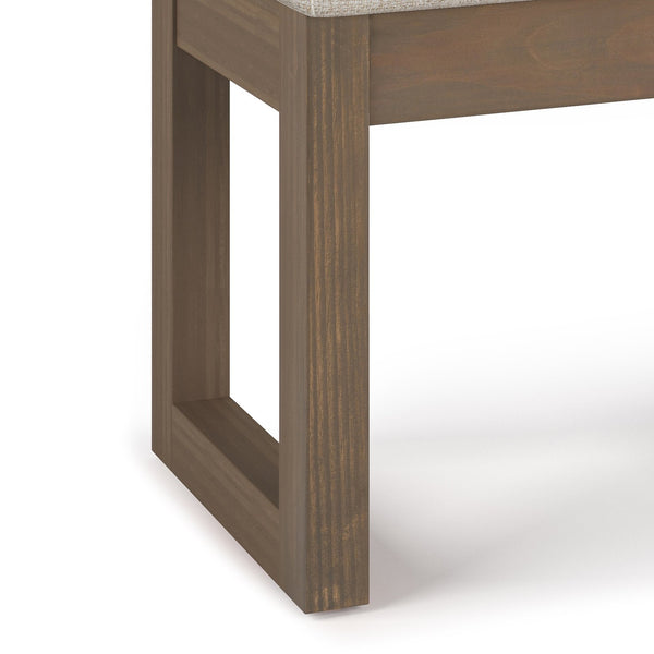 English Elm Milltown Contemporary Footstool Ottoman Bench - Durable Platinum Tweed For Urban Elegance & Comfort B136P159943