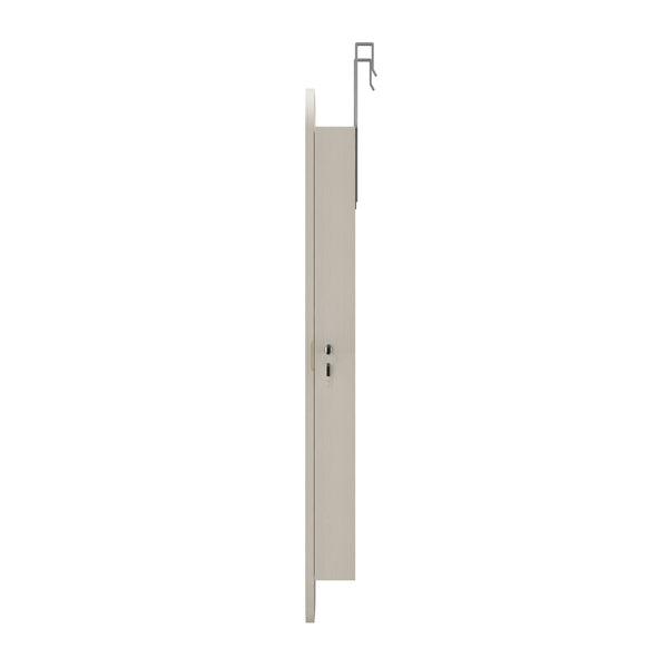 English Elm Jewelry Cabinet Armoire With Full-Length Mirror, Lighted Organizer, Lockable Storage & Modern Design W3406P340449