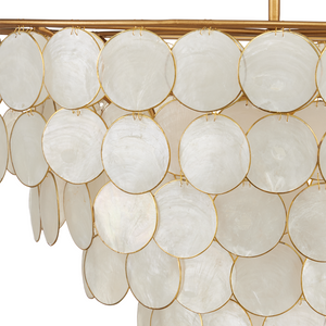 Bon Vivant Semi-Flush Mount Light Fixture - Ethereal Capiz Shell Design with Elegant Gold Finish