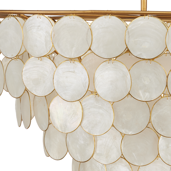 Bon Vivant Semi-Flush Mount Light Fixture - Ethereal Capiz Shell Design with Elegant Gold Finish