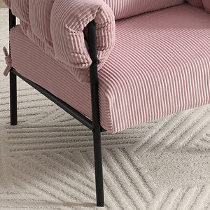 English Elm TS Modern decorative chair with plush teddy fleece upholstery and gold metal legs for luxe comfort and style Light Pink W2311P308066