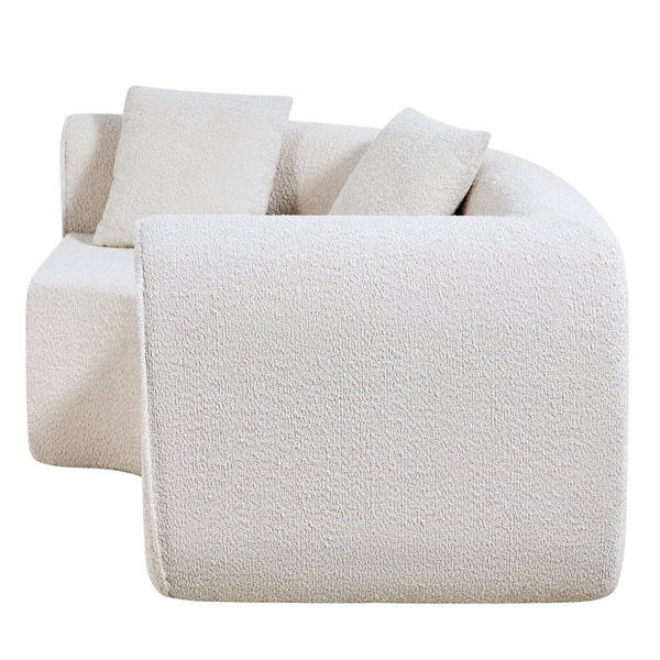 English Elm 110" Curved Modular Sectional Sofa Low Profile Foam Cushions for Contemporary Living Almond N767P366011A