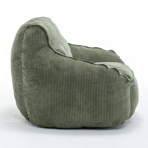 English Elm Giant Corduroy Bean Bag Sofa with Armrests Foam Filled Cozy Adult Lounge Chair Green W2200P442802