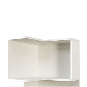 English Elm Corner 5-Tier Book Shelf with LED Accent Lighting, Space-Saving L-Shaped Corner Bookcase for Home White W331P293302