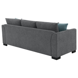 English Elm Pacheco Upholstered Sleeper Sectional with Chaise and Pullout Bed, Patterned Pillows & Sturdy Frame Grey B062P375540
