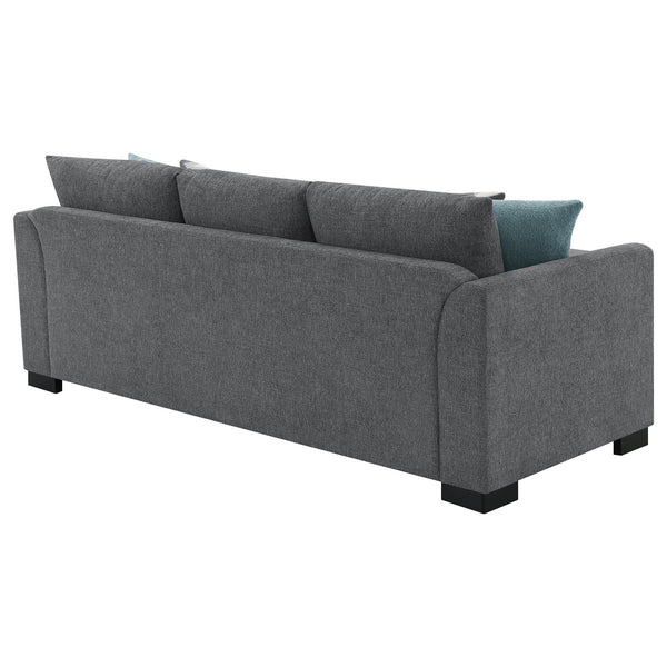 English Elm Pacheco Upholstered Sleeper Sectional with Chaise and Pullout Bed, Patterned Pillows & Sturdy Frame Grey B062P375540