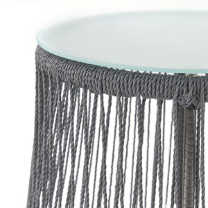 English Elm Christopher Knight Home® - SOUTHPORT Woven Rope Club Chair with Steel Frame, Water‑Resistant Cushions & Bohemian Outdoor Style Gray 62329.00TGRY