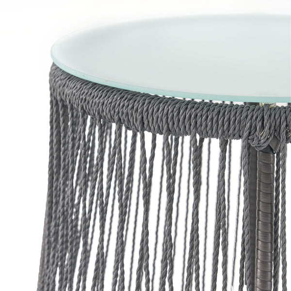 English Elm Christopher Knight Home® - SOUTHPORT Woven Rope Club Chair with Steel Frame, Water‑Resistant Cushions & Bohemian Outdoor Style Gray 62329.00TGRY