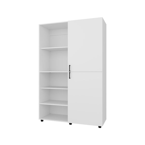 English Elm Ollie modern 2-door wardrobe with open shelving, scratch-resistant finish, roomy hanging space and shelves White 53 L x 23 W x 6 H B128S00186