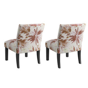 English Elm Wallace & Bay - Red Floral Accent Chair with Crimson Blooms, Engineered Wood, Compact 22"W x 31"H Stylish Seat B2709P212460