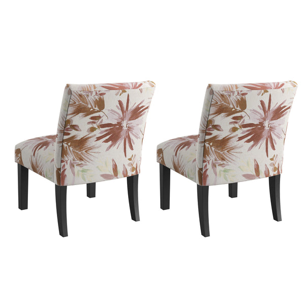 English Elm Wallace & Bay - Red Floral Accent Chair with Crimson Blooms, Engineered Wood, Compact 22"W x 31"H Stylish Seat B2709P212460