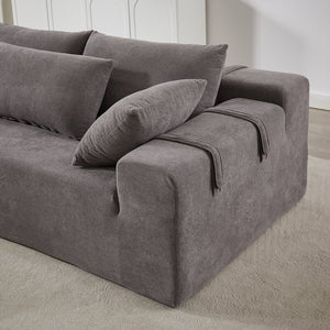 English Elm Modern Chenille Sectional Sofa Set - 108" L Shaped Modular Couch With 6 Pillows For Stylish Comfort W834P240001