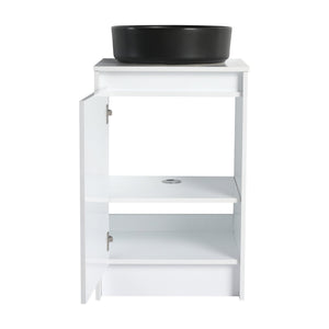English Elm 20" Freestanding Vanity with Ceramic Sink Soft Close Storage Glossy White Bath W999S00386