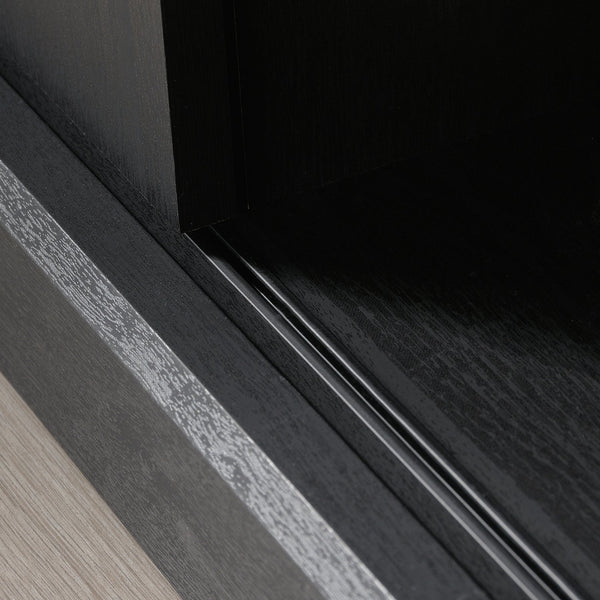 English Elm Credenza, Stylish Black Tv Stand For Up To 70" Tvs With Rustic Charm & Smart Storage Solutions B356P402772