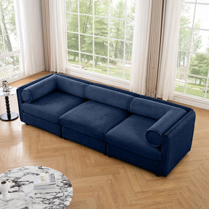 English Elm Modular Sectional Sofa With Ergonomic Backrest & Storage, Soft Chenille, Deep Comfort For Living Room W714S01049