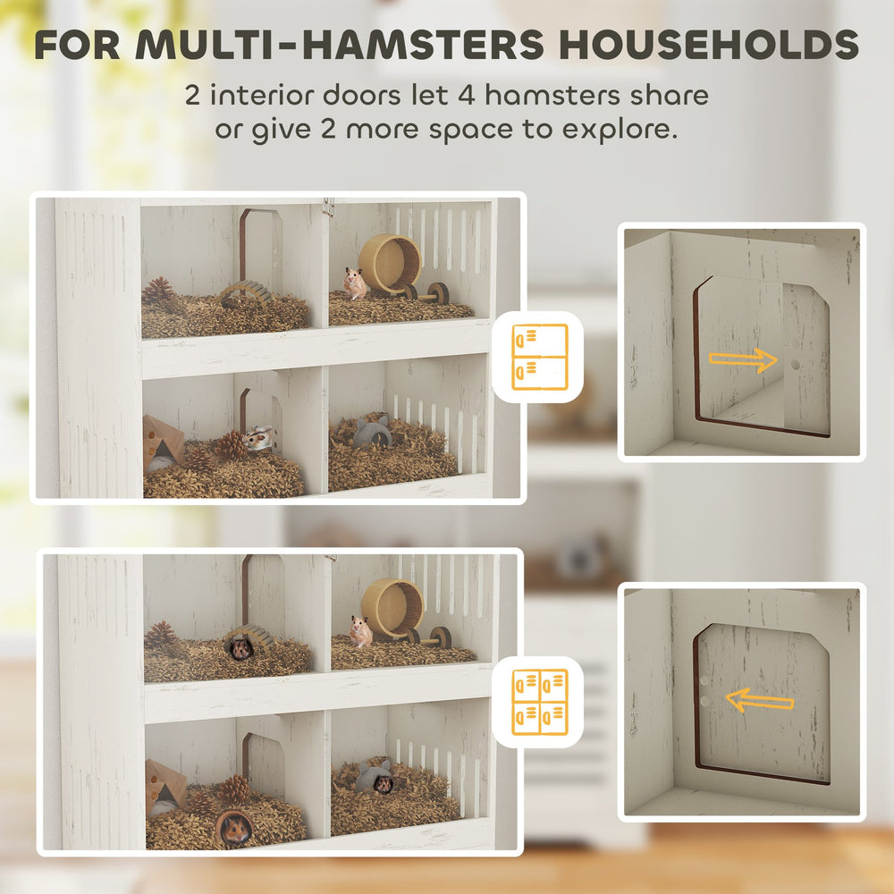 English Elm Pet Hamster Enclosure with Acrylic Panels Lockable Top Mdf Frame and Enrichment Accessories T3971P407506