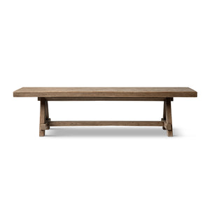 English Elm Hawthorne Reclaimed Elm Trestle Dining Bench Solid Wood Farmhouse Seat 72 Inch Brown B2719P474442