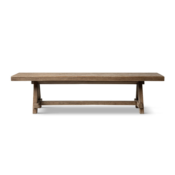 English Elm Hawthorne Reclaimed Elm Trestle Dining Bench Solid Wood Farmhouse Seat 72 Inch Brown B2719P474442