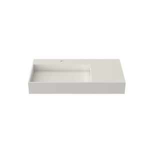 English Elm Stone Resin Rectangular Bathroom Vessel Sink Seamless Sculptural Basin for Vanity W2704P366351