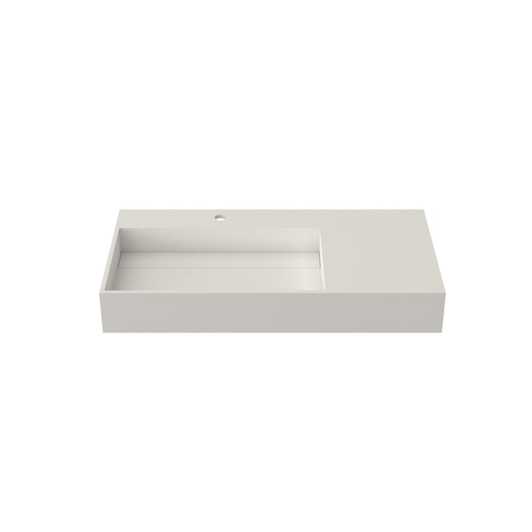English Elm Stone Resin Rectangular Bathroom Vessel Sink Seamless Sculptural Basin for Vanity W2704P366351