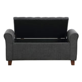 OSP Home Furnishings Crowder Storage Bench Charcoal