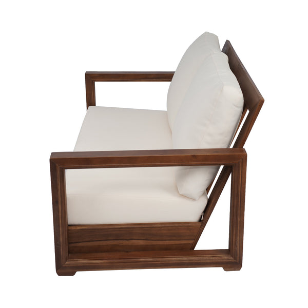 English Elm Christopher Knight Home® - WESTCHESTER Acacia Wood Loveseat and Coffee Table Set with Floor-Chair Design and Water-Resistant Cushions Beige,Mocha 55.75 L x 32.75 W x 18.6 H N776P301043M