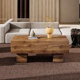 English Elm This Modern Rectangular Coffee Table Features A Stylish Wood Color, Making It An Ideal Addition To Any Living Room Or Apartment, and Measures 43.3 "X 21.6" X 17.2 ".