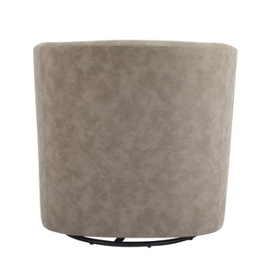 English Elm Christopher Knight Home® - Wilmore Faux Leather Swivel Barrel Chair with 360° Rotation, Tub Design, Gold-Accent Finish, No Assembly Required Apricot 32 L x 30.75 W x 29 H N776P246091I