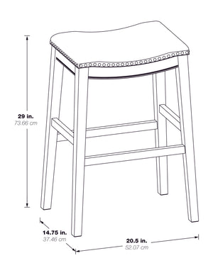 OSP Home Furnishings 29" Saddle Stool - Set of 2 Linen / White Washed