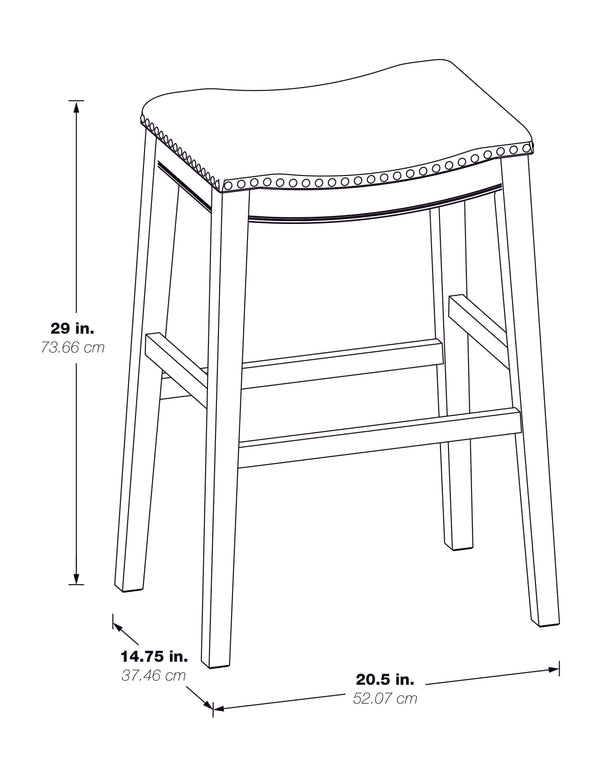 OSP Home Furnishings 29" Saddle Stool - Set of 2 Linen / White Washed