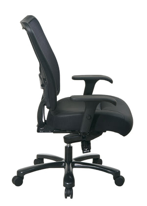 OSP Home Furnishings Big Tall Ergonomic Office Chair Breathable Mesh Back Bonded Leather Seat 400 Lb 75-47A773