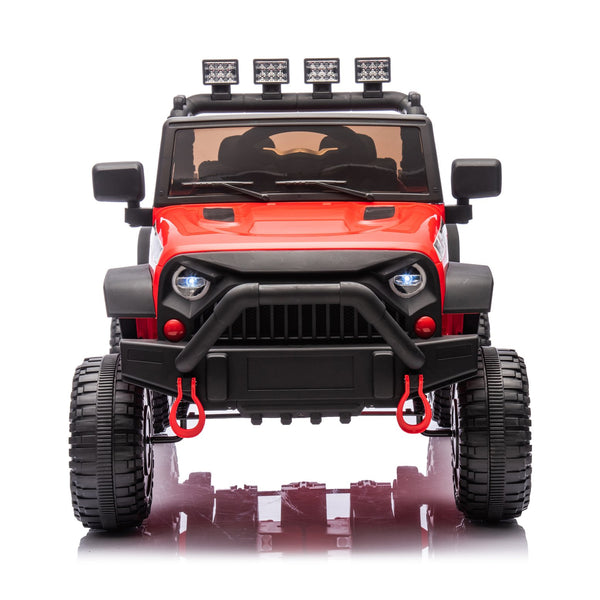 English Elm 24v Kids Electric Ride on Car with Parental Remote Dual Motors and Four Wheel Suspension Red W1578P208319
