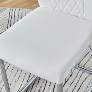 English Elm Table and Chair Set Oval Glass Top Twin Column Base with Six Pu Leather Seats Silver,Transparent,White W1151S04738