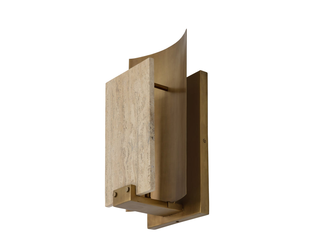 Sunpan Ciana Wall Sconce - Stylish Iron Design with Elegant Finish, Perfect for Modern Home Lighting Needs Antique Brass