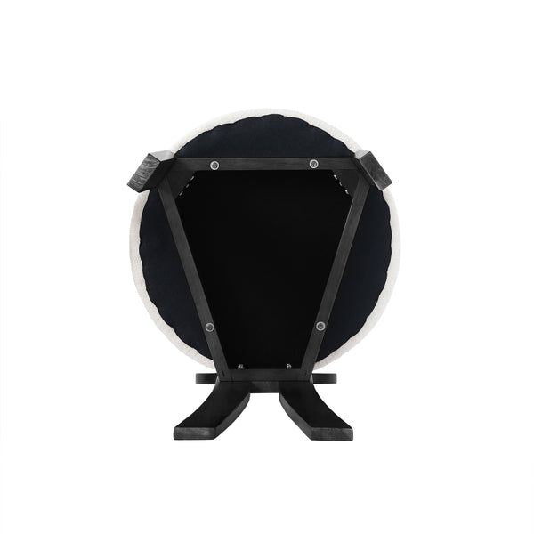 English Elm Vintage Rubber Solid Wood Dining Chair Set of 2 — Plush Berber Fleece Upholstery, Water & Stain Resistant, 280 lb Capacity Black,White W1535P281504