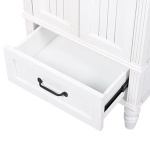 English Elm 20" Modern Bathroom Vanity with Ceramic Sink, MDF Cabinet w/ Drawer & Doors, Magnetic Stopper, Black Handles N725P340025K