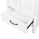 English Elm 20" Bathroom Vanity With Sink, Bathroom Cabinet With Two Doors, Magnetic Door Stopper and Adiustable Foot Pads, A Drawer, White