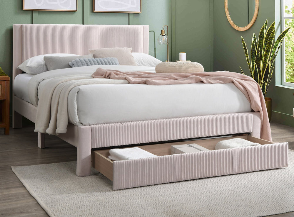 English Elm Contemporary Corduroy Upholstered Full Storage Bed Plush Tufted Headboard Bedroom B011P417517