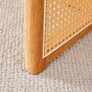 English Elm Table Solid Wood Dining Set With 4 Techno-Fabric Chairs, Imitation Rattan Legs For Home & Office W1151S04063-GIGA