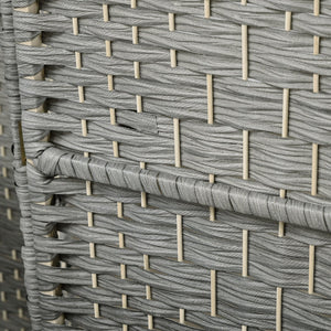 English Elm HOMCOM 6-Panel Room Divider 6' Tall Folding Privacy Screen — Hand-Woven Arched Top, Durable Grey W2225P200374