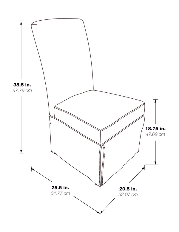 OSP Home Furnishings Adalynn Slipcover Dining Chair  - Set of 2 Navy Stripe