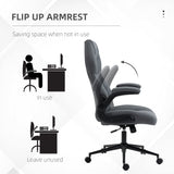 English Elm Vinsetto High Back Office Chair With Flip Up Armrests, Swivel Computer Chair With Adjustable Height and Tilt Function, Dark Gray