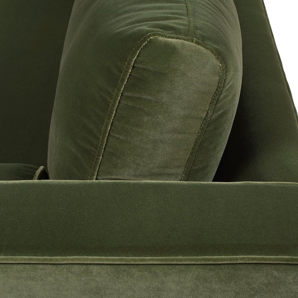 English Elm Jennifer Taylor Home - Nicholi 84" Mid-Century Sofa in Olive Performance Velvet — Handbuilt Solid Hardwood Frame, Durable Comfort B2719P238300