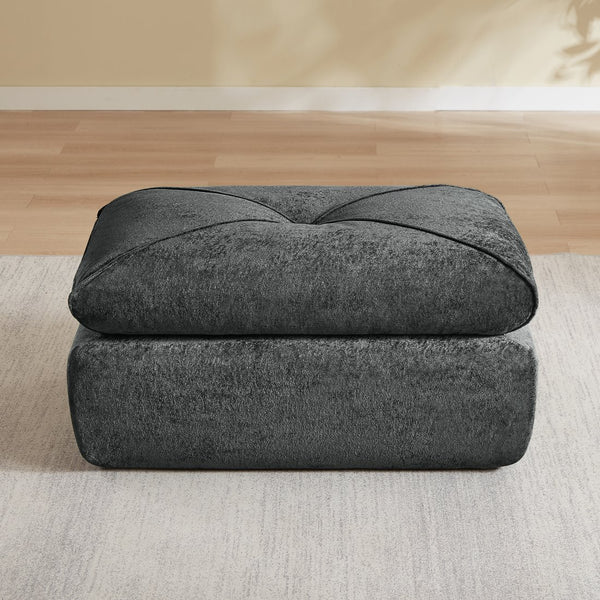 English Elm Modern Chenille Modular Sofa with Extendable Foot Pedal for Relaxed Living Spaces Dark Gray W3396P463876