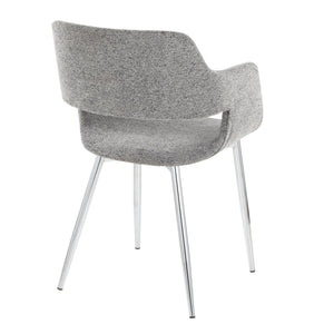 English Elm Margarite Contemporary Dining/Accent Chair Set Of 2 – Stylish Grey Fabric & Chrome Metal Elegance B202S01268