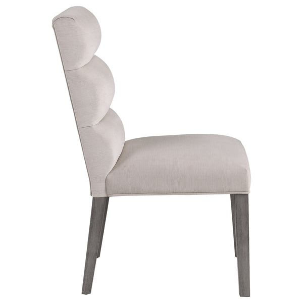 English Elm Highmore Stone Velvet Upholstered Dining Side Chair with Tufted Foam Back and Cool Gray Legs - Set of 2 Beige B062P299895