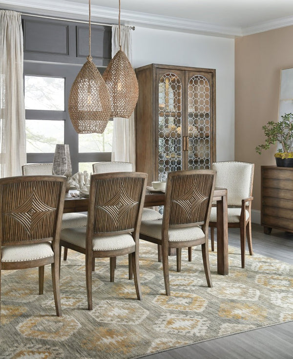 Hooker Furniture Sundance Rustic Rectangle Dining Table With 18" Expandable Leaf, Cliffside Finish, Seats 8–10 6015-75207-89